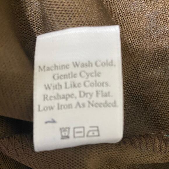 Coldwater Creek Faux Wrap Cream Teal Brown Pullover Blouse NEW Size Medium - Picture 5 of 5